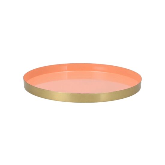 DAAN KROMHOUT metāla paplāte "Marrakech" d26cm x h2cm, oranža + zelta krāsa